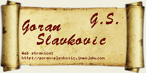 Goran Slavković vizit kartica